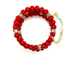 Stacked Red Coral and Silver