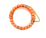 Short Stacked  Natural Round Aventurine Gemstone with Rose Gold Spacers