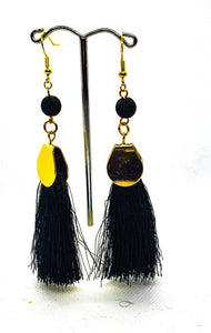 Black Lava Stone Tassels