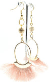 Pink Fan Tassel Earrings